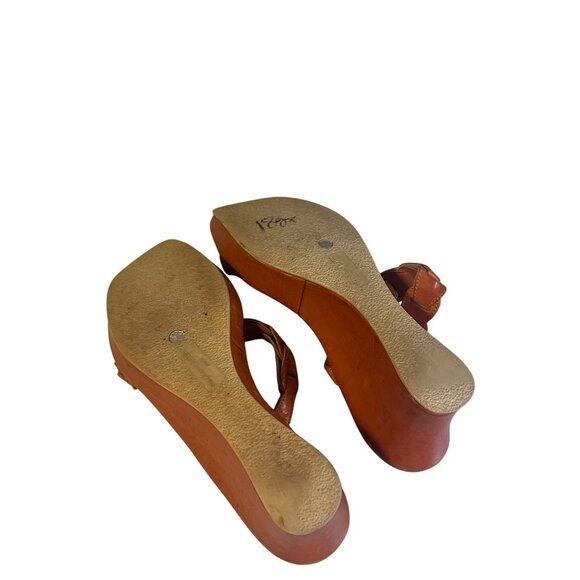 Stephane Kelian Paris France brown leather wedge sandals size 8 - Picture 6 of 6